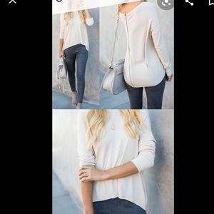 Vici *Gray* Full Back Zip Down Back Sweater small